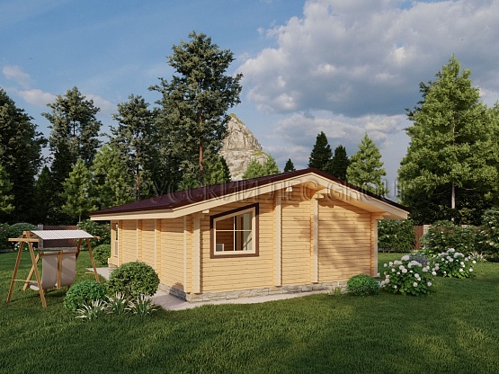 Дом из бруса проект ТАУТ 62,0м2 7,0x7,85
