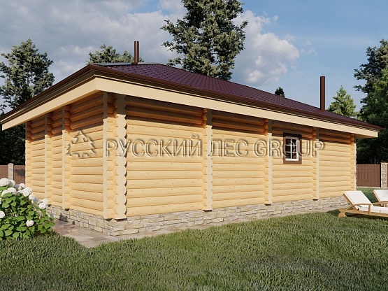 Дом из бревна проект БОВЕ 63,9м2 6,3х11,3