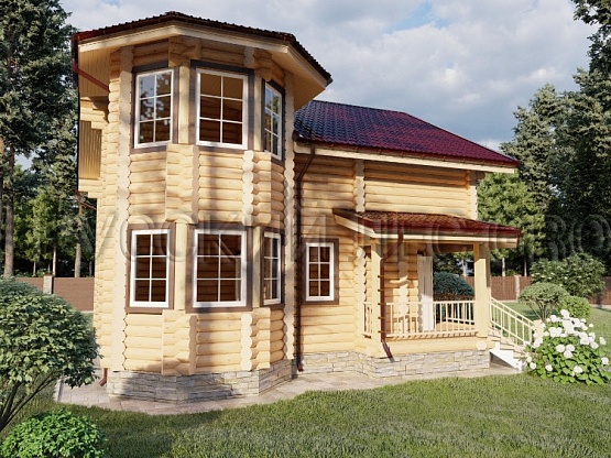 Дом из бревна проект ТОПАЗ 165,00м2 8,8x9,5