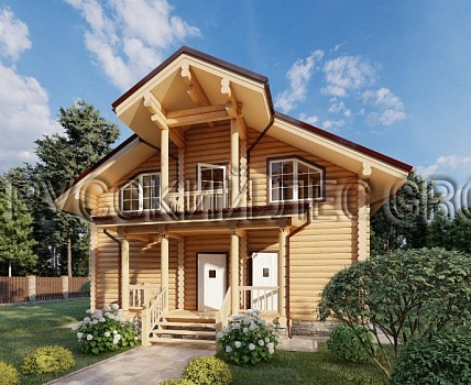 Дом из бревна 10,20 х 12,20, проект - ЭВКЛАЗ
