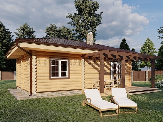 Дом из бревна проект ДОНАТО 63,7м2 5,50х9,50