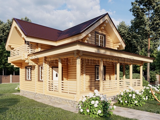 Дом из бревна проект ФОСТЕР 157,2м2 9,00х11,00