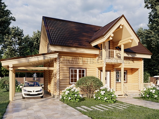 Дом из бревна проект БРАМАНТЕ 104,6м2 5,5x9,5