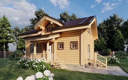 Дом из бревна 7,0 х 8,8, проект - ТОМАН