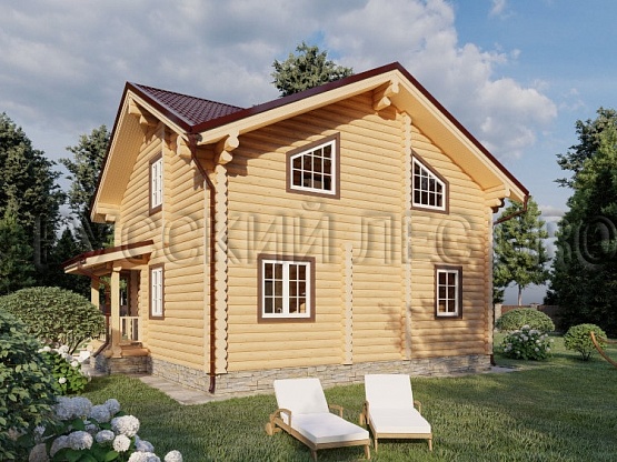 Дом из бревна проект ТОПАЗ 165,00м2 8,8x9,5