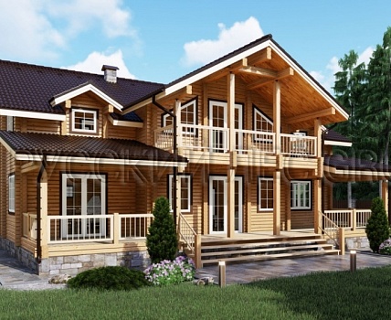 Дом из бруса 15,5 х 15,9, проект - АМЕТИСТ